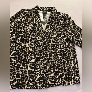 Bobeau Leopard Print Blazer